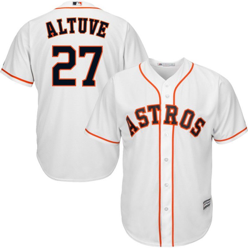 Men Houston Astros #27 Altuve White Game MLB Jersey